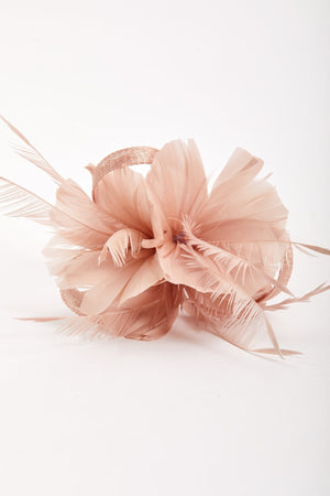 Carraig Donn Baby Pink Feather Flower Fascinator