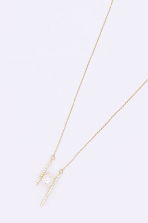 Carraig Donn Bar and Pearl Necklace in Gold