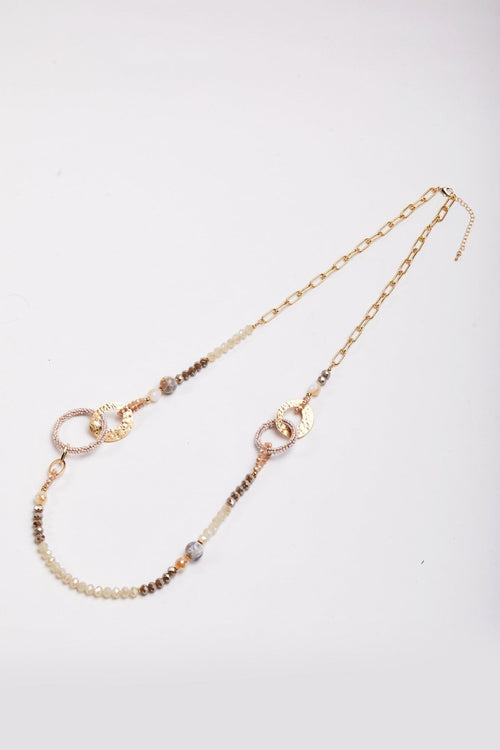 Beaded Gold Link Necklace