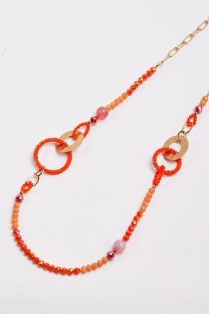 Carraig Donn Beaded Orange Link Necklace