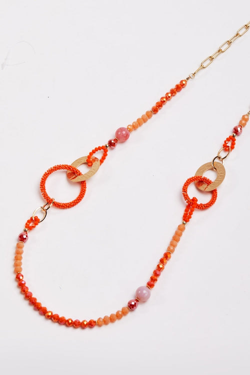 Carraig Donn Beaded Orange Link Necklace