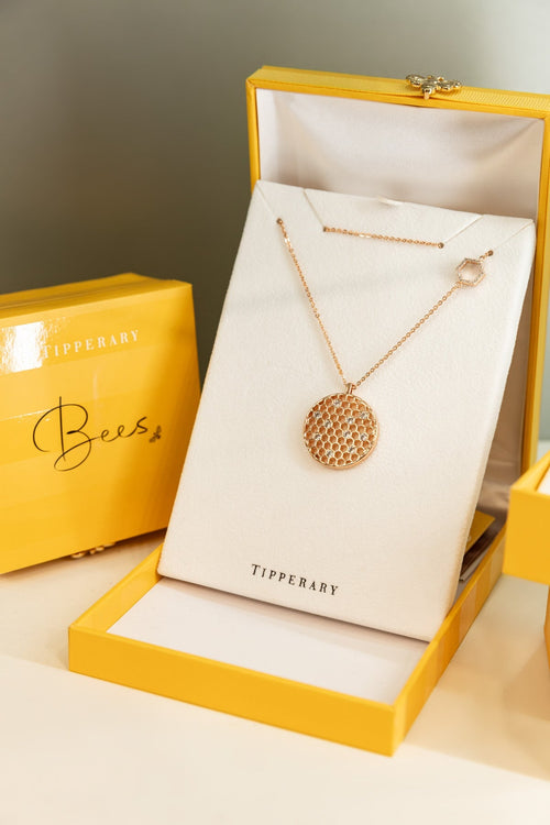Bee and Circle Pendant Necklace