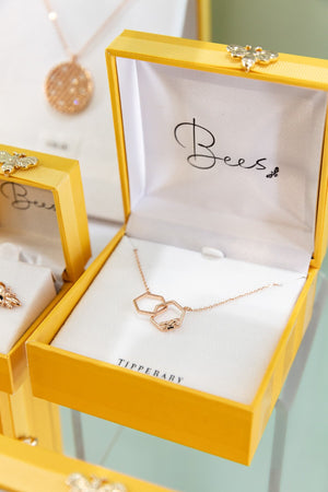 Carraig Donn Bee Hexagonal Infinity Pendant