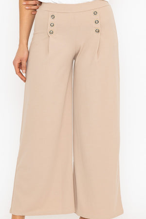 Carraig Donn Beige Wide Leg Scuba Trousers Beige