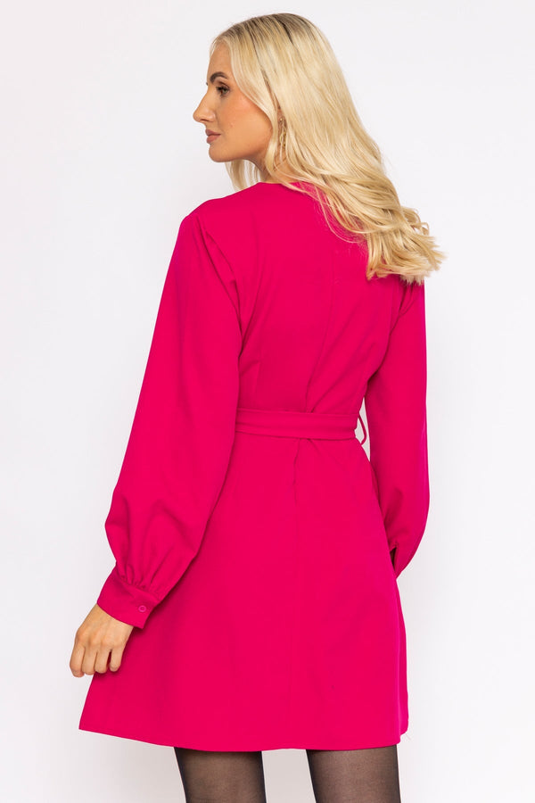 Carraig Donn Belted Mini Dress in Fuchsia