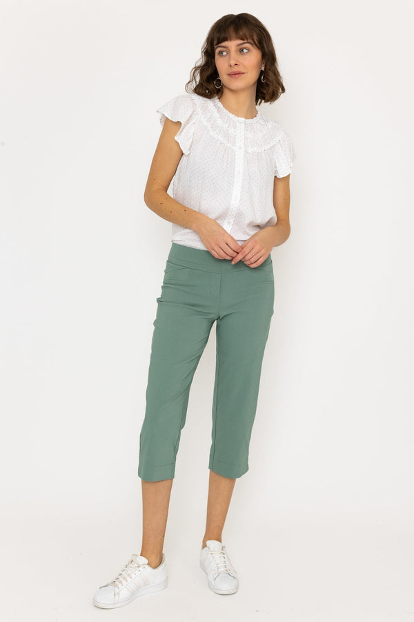 Carraig Donn Bengaline Crop Pant in Khaki