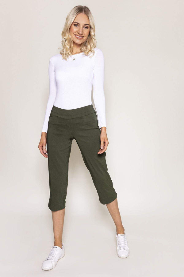 Carraig Donn Bengaline Crop Pants in Khaki