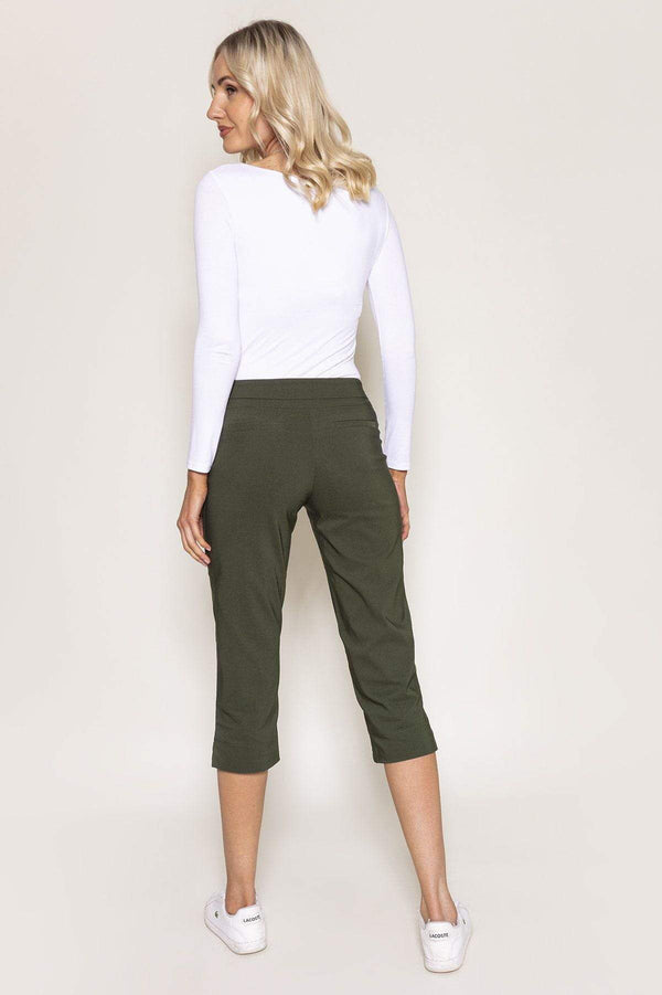 Carraig Donn Bengaline Crop Pants in Khaki