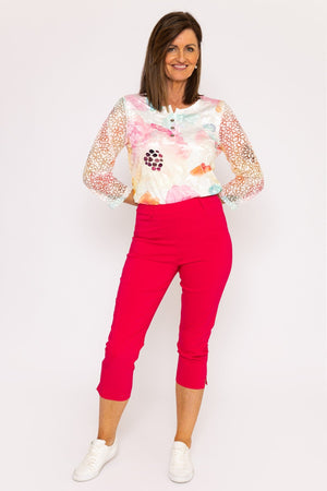 Carraig Donn Bengaline Cropped Trousers in Hot Pink