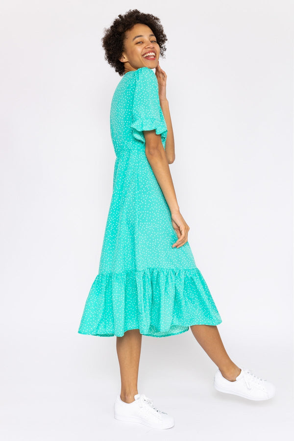 Carraig Donn Betty Midi Dress in Aqua Print