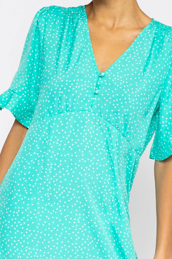 Carraig Donn Betty Midi Dress in Aqua Print
