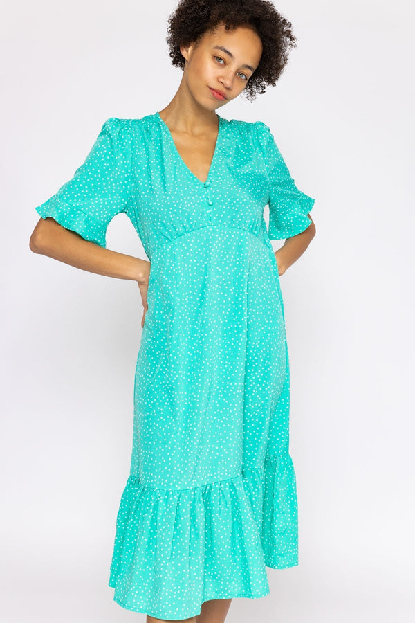 Carraig Donn Betty Midi Dress in Aqua Print
