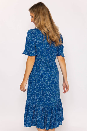 Carraig Donn Betty Midi Dress in Blue Print