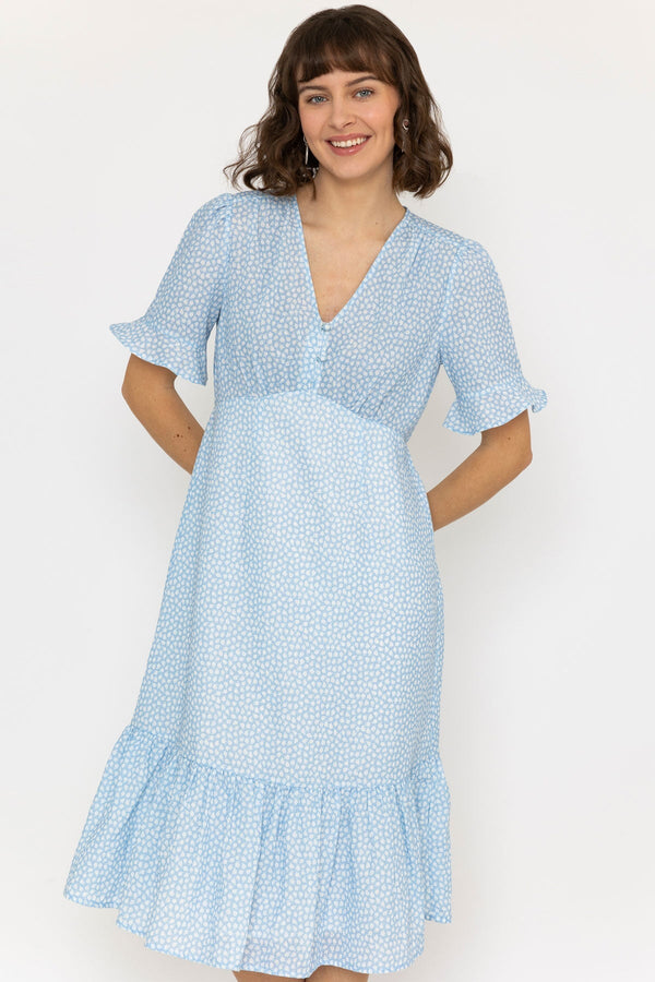 Carraig Donn Betty Midi Dress in Light Blue Print