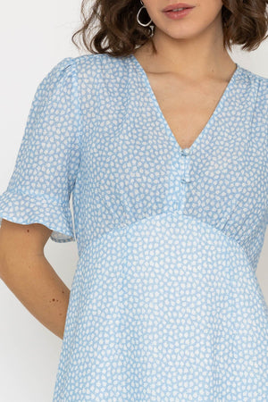 Carraig Donn Betty Midi Dress in Light Blue Print
