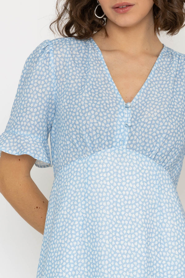 Carraig Donn Betty Midi Dress in Light Blue Print