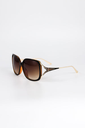 Carraig Donn Black and Brown Contrast Arm Sunglasses