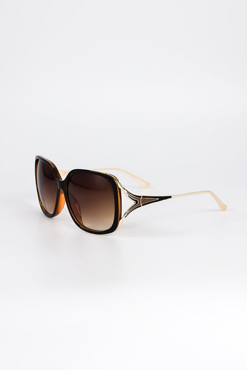 Carraig Donn Black and Brown Contrast Arm Sunglasses