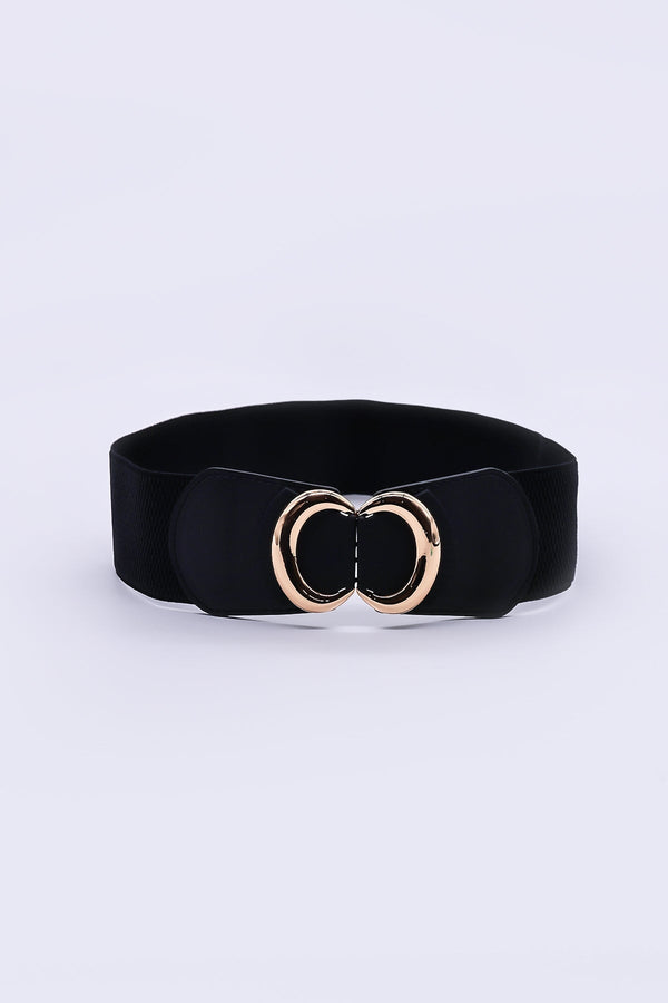 Carraig Donn Black Elastic Belt With Gold Clasp