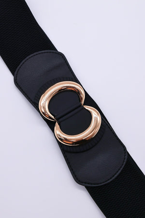 Carraig Donn Black Elastic Belt With Gold Clasp