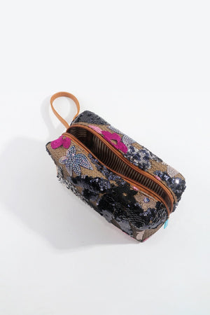 Carraig Donn Black Embellished Make Up Bag
