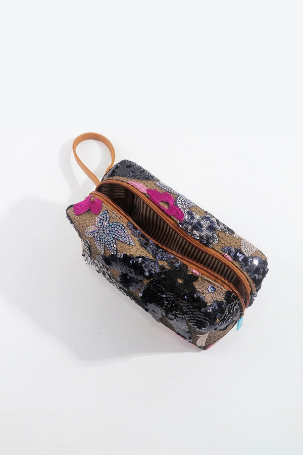 Carraig Donn Black Embellished Make Up Bag
