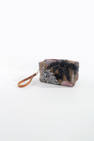 Carraig Donn Black Embellished Make Up Bag