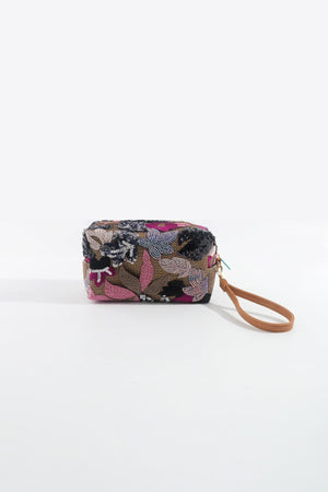 Carraig Donn Black Embellished Make Up Bag