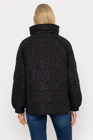 Carraig Donn Black Floral Quilt Boxy Jacket