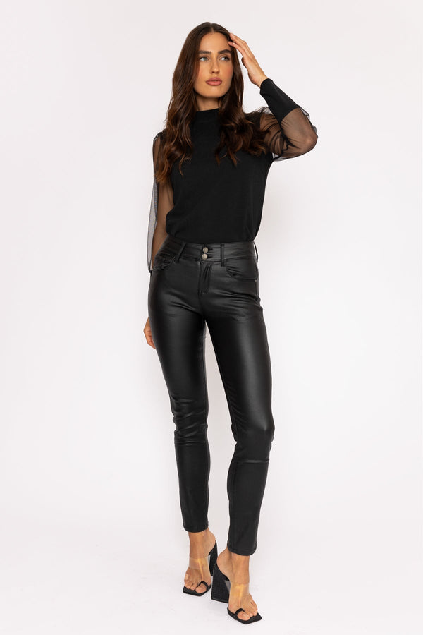 Carraig Donn Black Pu Jeans