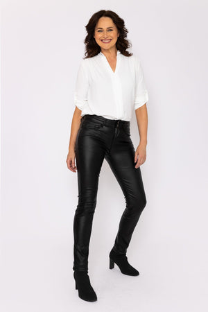 Carraig Donn Black Pu Jeans