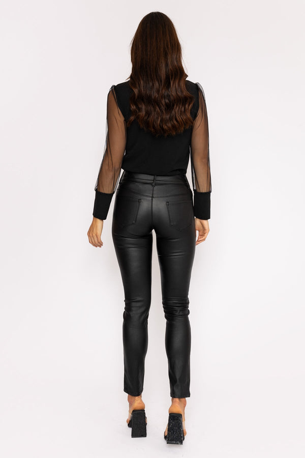 Carraig Donn Black Pu Jeans