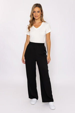 Carraig Donn Black Satin Back Crepe Trousers