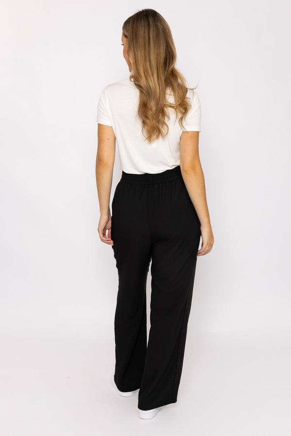 Carraig Donn Black Satin Back Crepe Trousers