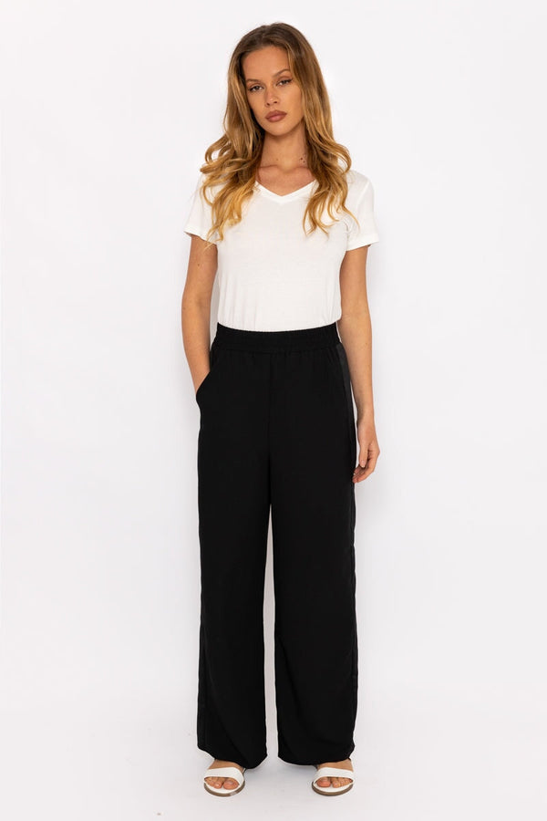 Carraig Donn Black Satin Back Crepe Trousers