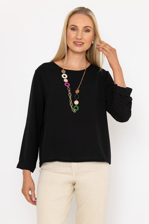 Black Top with Necklace