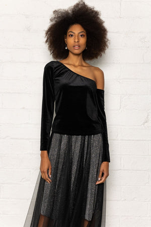 Carraig Donn Black Velour Top