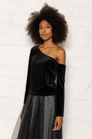 Carraig Donn Black Velour Top