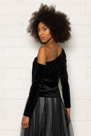 Carraig Donn Black Velour Top