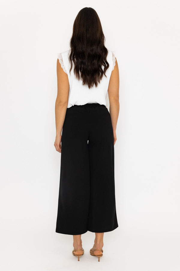 Carraig Donn Black Wide Leg Scuba Trousers