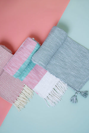 Carraig Donn Blake Pink And Green Throw