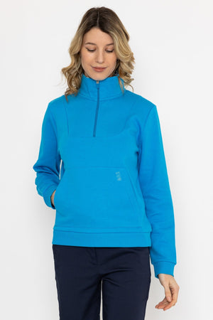 Carraig Donn Blue 1/4 Zip Pocket Sweatshirt