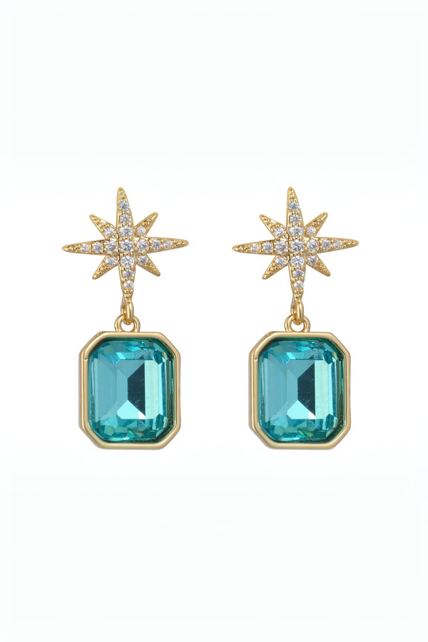 Carraig Donn Blue Crystal Star Earrings