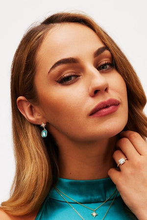 Carraig Donn Blue Crystal Star Earrings