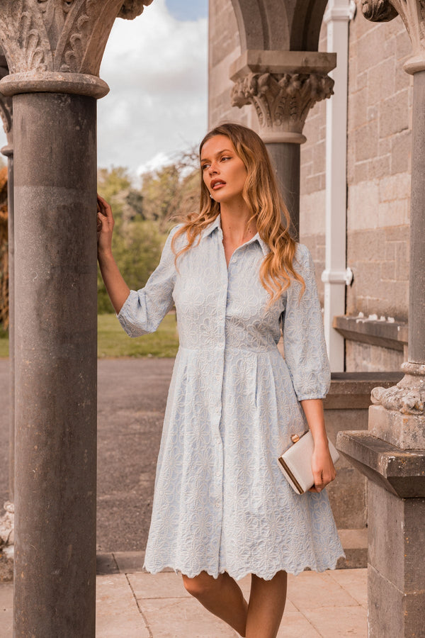 Carraig Donn Blue Floral Embroidery Dress