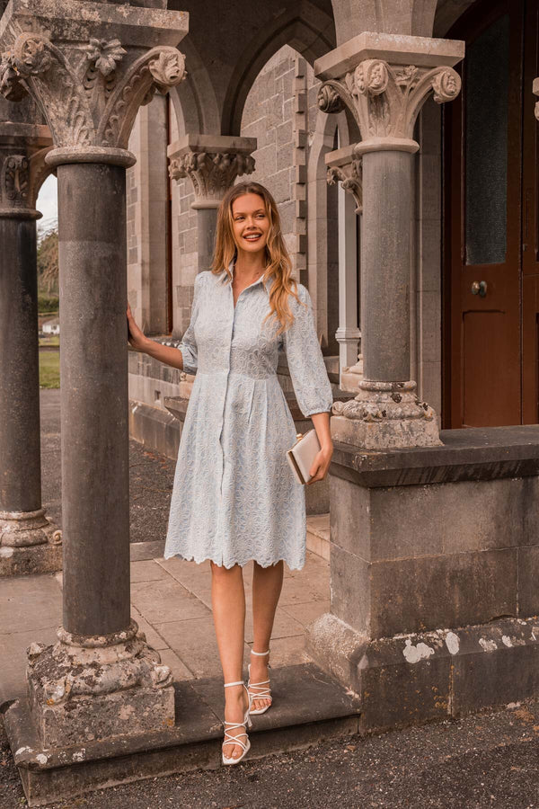 Carraig Donn Blue Floral Embroidery Dress