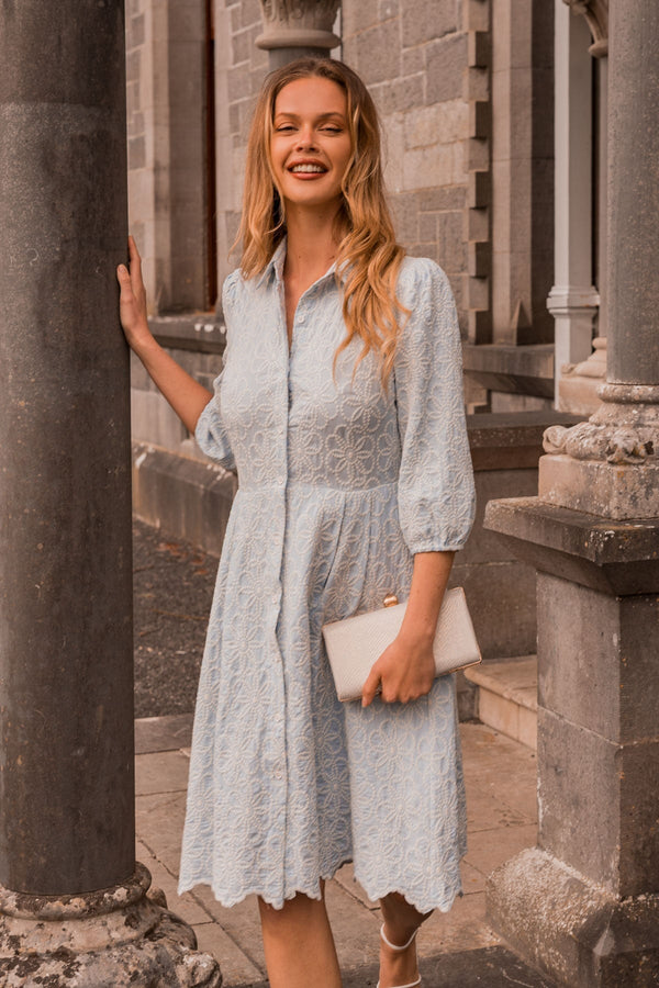 Carraig Donn Blue Floral Embroidery Dress