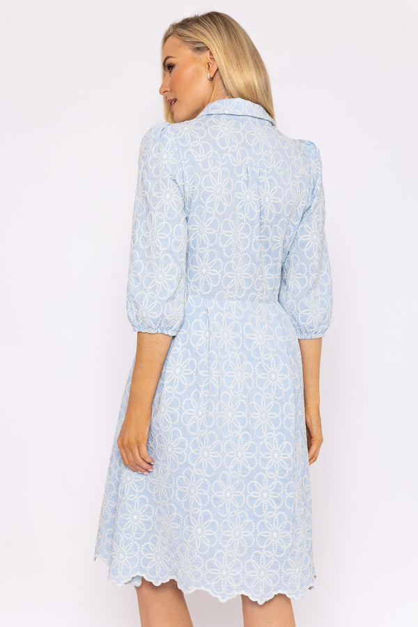 Carraig Donn Blue Floral Embroidery Midi Dress
