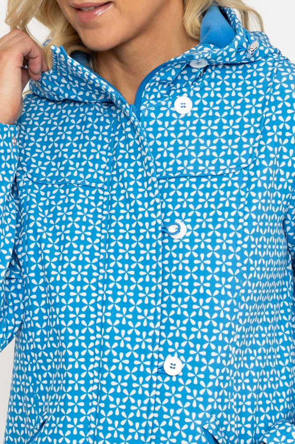 Carraig Donn Blue Geo Print Bonded Jacket