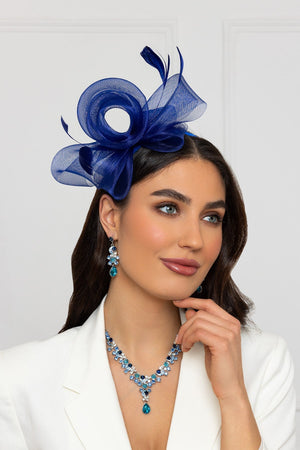 Carraig Donn Blue Hairband Fascinator with Feathers